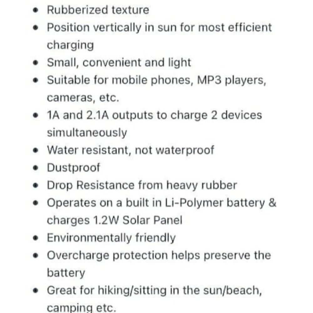 Portable solar charger blue